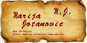 Marija Jotanović vizit kartica